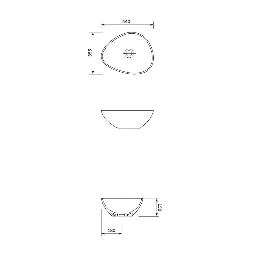 Cersanit K116-051 - Lavabo sobre encimera MODUO 35,5x44 cm cerámica/blanco brillante