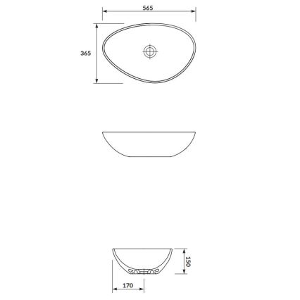 Cersanit K116-052 - Lavabo sobre encimera MODUO 36,5x56,5 cm cerámica/blanco brillante