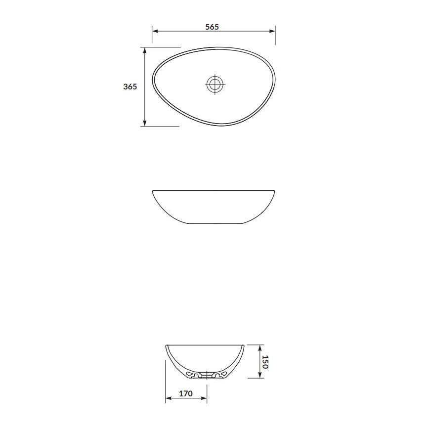 Cersanit K116-052 - Lavabo sobre encimera MODUO 36,5x56,5 cm cerámica/blanco brillante