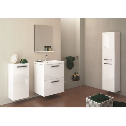Cersanit K32-004-BOX - Lavabo COMO para encimera/suspendido 45x80 cm, cerámica, blanco brillante