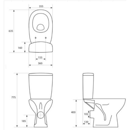 Cersanit K667-052 - Inodoro de pie con asiento de inodoro ARTECO cerámica/blanco