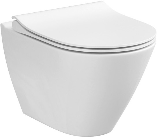 Cersanit K701-104 - Inodoro suspendido con asiento de inodoro CITY OVAL cerámica/blanco