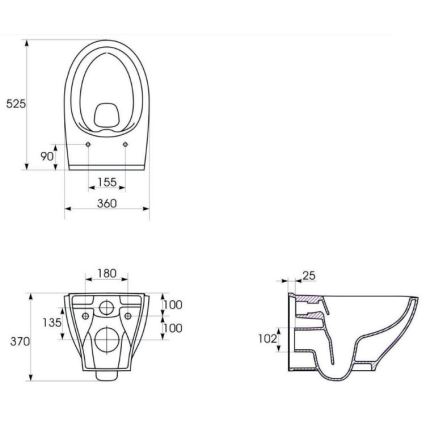 Cersanit K701-147 - Inodoro suspendido con asiento SAVIO cerámica/blanco