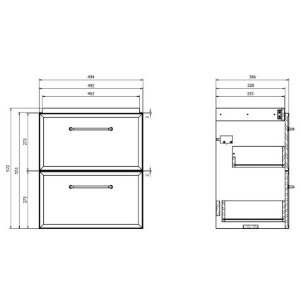 Cersanit S1021-007 - Mueble de baño suspendido bajo lavabo MILLE SLIM 50x35 cm verde menta