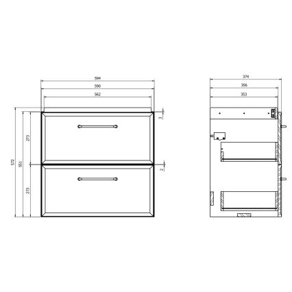 Cersanit S1021-009 - Mueble de baño suspendido bajo lavabo MILLE SLIM 60x38 cm color menta