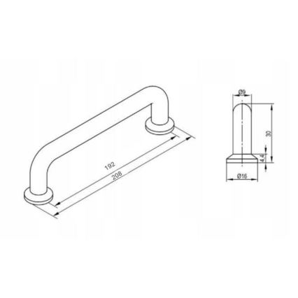 Cersanit S1021-018 - Tirador para muebles MILLE 20x3 cm negro