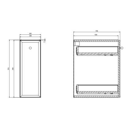 Cersanit S1022-008 - Mueble de baño colgante MILLE 20x45 cm color menta