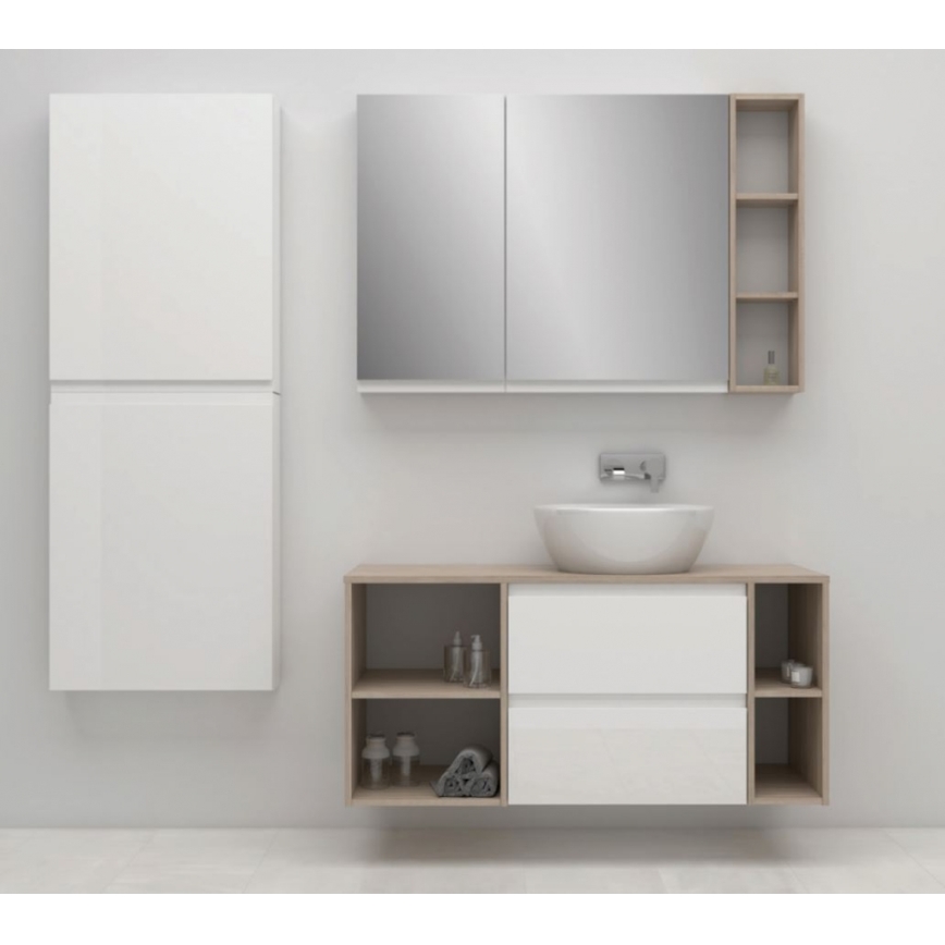 Cersanit S590-030 - Armario de baño con espejo MEDDIE 80x40 cm