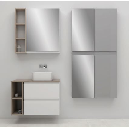 Cersanit S590-030 - Armario de baño con espejo MEDDIE 80x40 cm