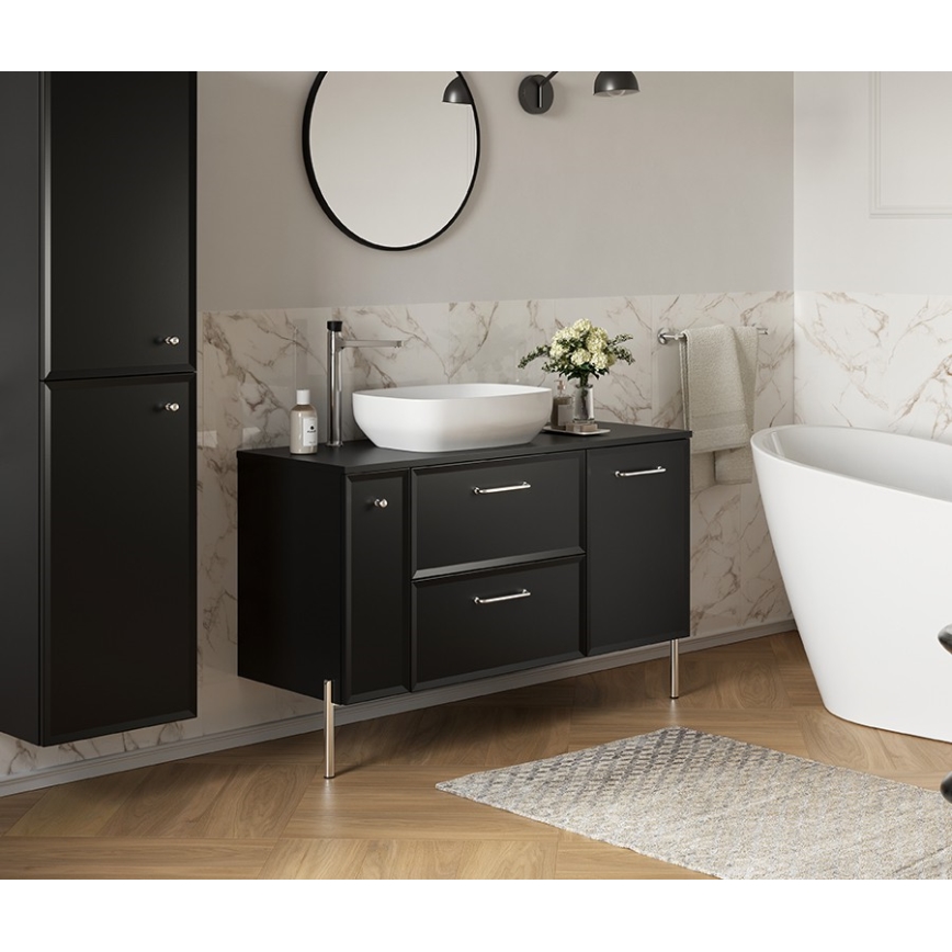 Cersanit S590-100 - Mueble de baño colgante para lavabo MILLE SLIM 60x38 cm negro