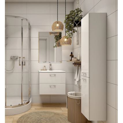 Cersanit S598-043-DSM - Mueble de baño suspendido NIKO 140x30 cm blanco lacado brillante