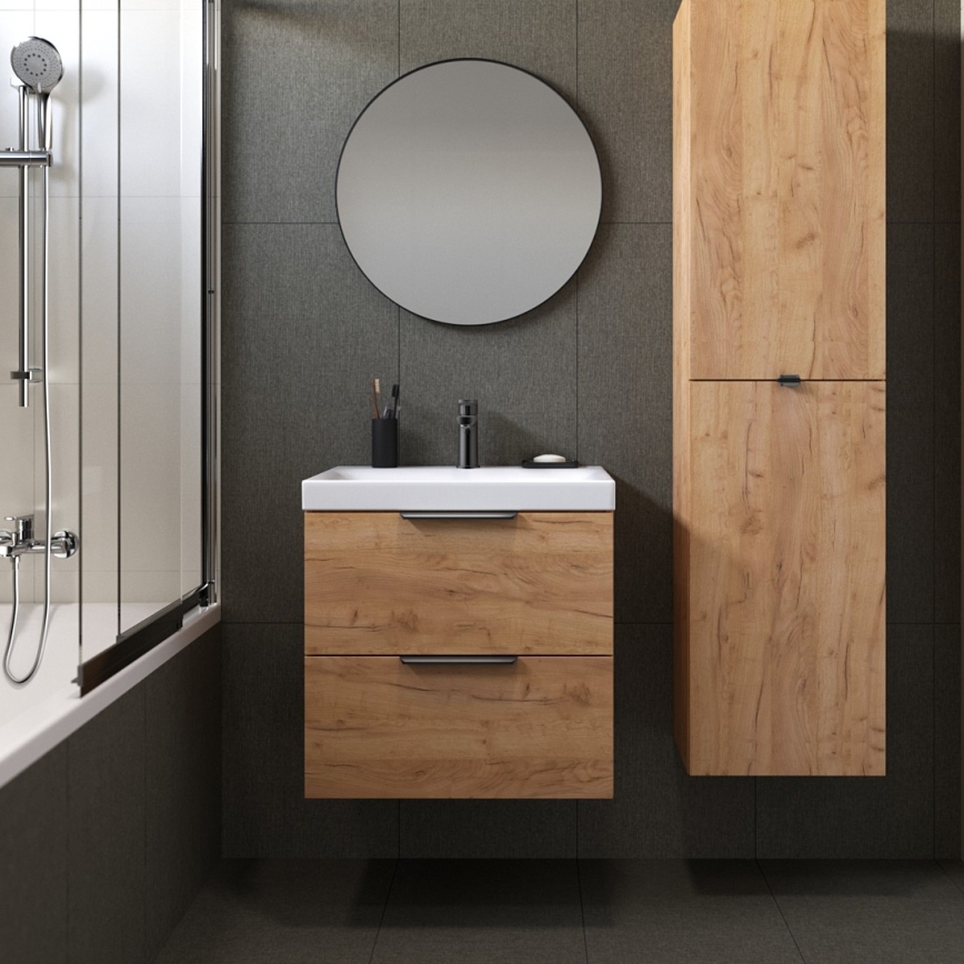 Cersanit S598-045-DSM - Mueble de baño suspendido bajo lavabo MALIKA 60x45 cm roble