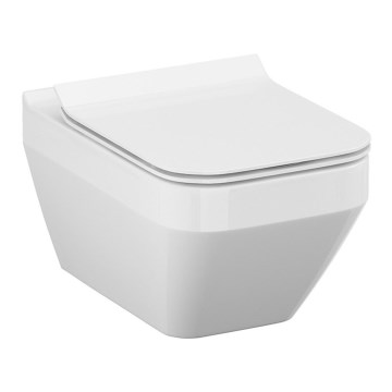 Cersanit S701-213-ECO - Inodoro suspendido con asiento CREA, cerámica/blanco