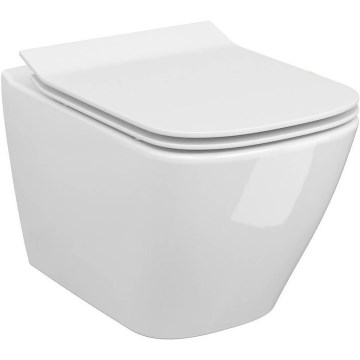 Cersanit S701-405 - Inodoro suspendido con asiento de inodoro CITY SQUARE cerámica/blanco
