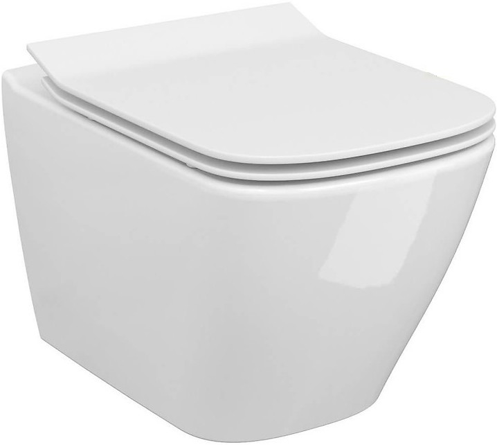 Cersanit S701-405 - Inodoro suspendido con asiento de inodoro CITY SQUARE cerámica/blanco