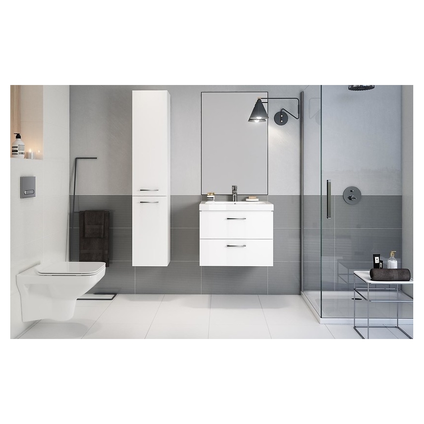 Cersanit S801-142-DSM - Mueble de baño suspendido con lavabo LARA CITY, 60 x 45 cm, blanco