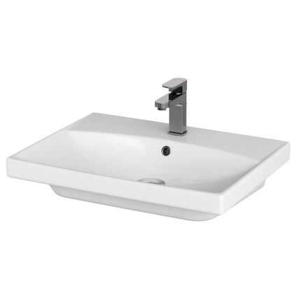 Cersanit S801-142-DSM - Mueble de baño suspendido con lavabo LARA CITY, 60 x 45 cm, blanco
