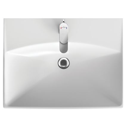 Cersanit S801-142-DSM - Mueble de baño suspendido con lavabo LARA CITY, 60 x 45 cm, blanco