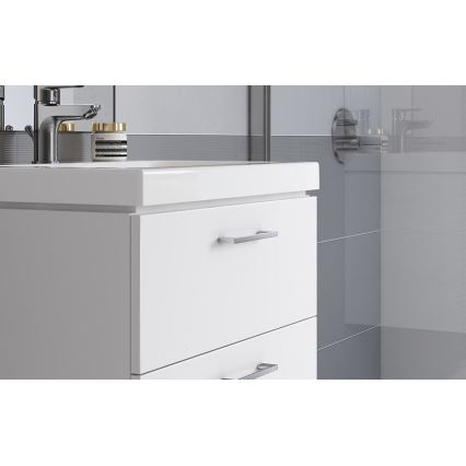 Cersanit S801-147-DSM - Mueble de baño suspendido con lavabo LARA 60x45 cm blanco