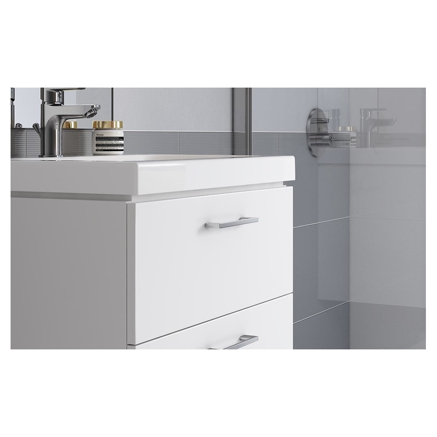 Cersanit S801-147-DSM - Mueble de baño suspendido con lavabo LARA 60x45 cm blanco