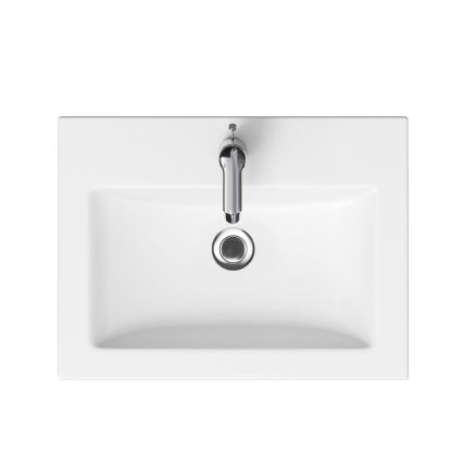 Cersanit S801-147-DSM - Mueble de baño suspendido con lavabo LARA 60x45 cm blanco