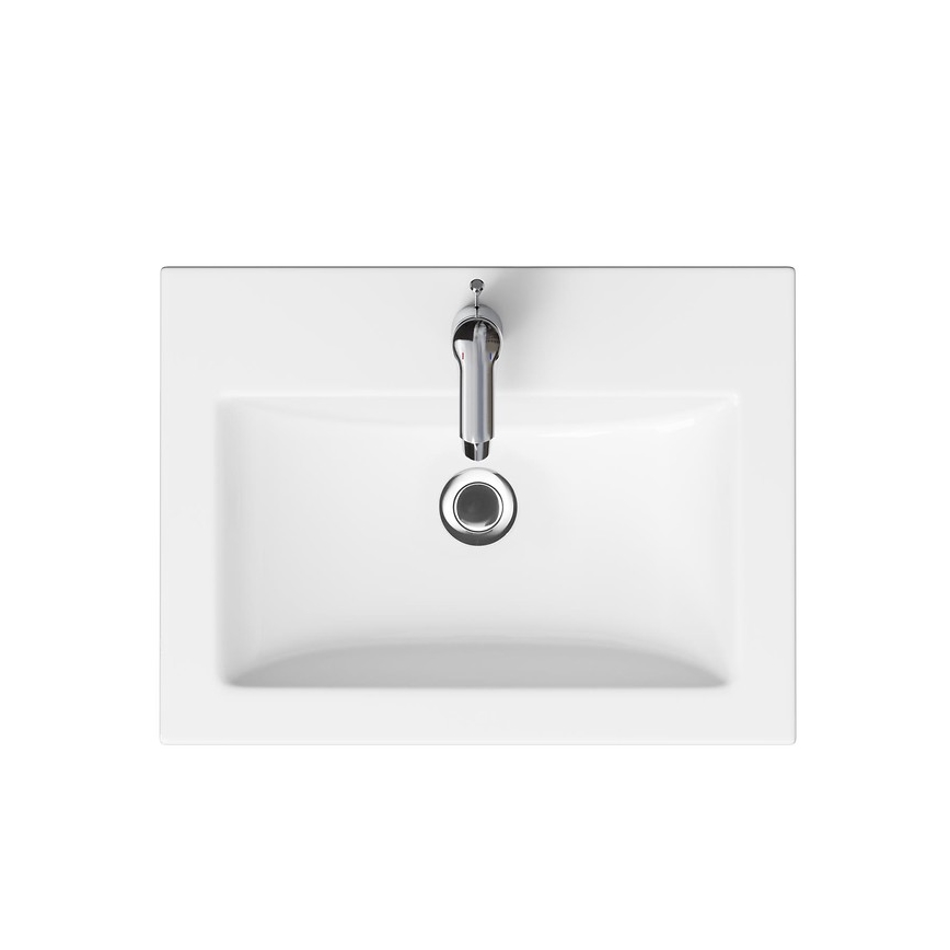Cersanit S801-147-DSM - Mueble de baño suspendido con lavabo LARA 60x45 cm blanco