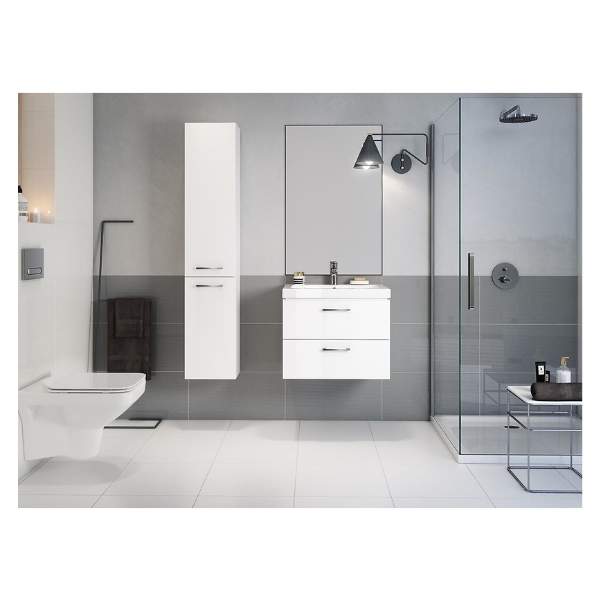 Cersanit S801-149-DSM - Mueble de baño suspendido con lavabo LARA 80x45 cm blanco