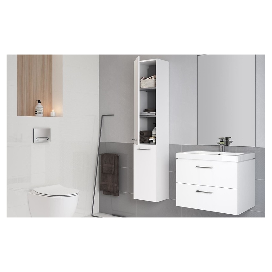 Cersanit S801-149-DSM - Mueble de baño suspendido con lavabo LARA 80x45 cm blanco
