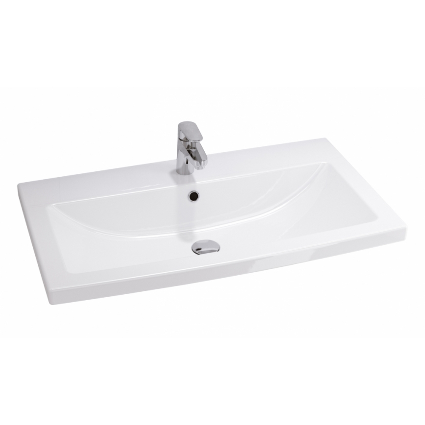 Cersanit S801-149-DSM - Mueble de baño suspendido con lavabo LARA 80x45 cm blanco