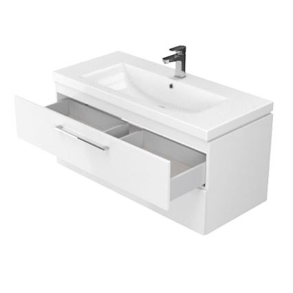 Cersanit S801-149-DSM - Mueble de baño suspendido con lavabo LARA 80x45 cm blanco