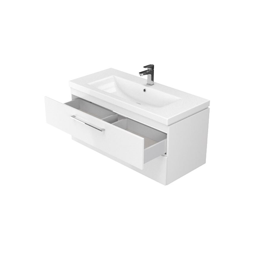 Cersanit S801-149-DSM - Mueble de baño suspendido con lavabo LARA 80x45 cm blanco