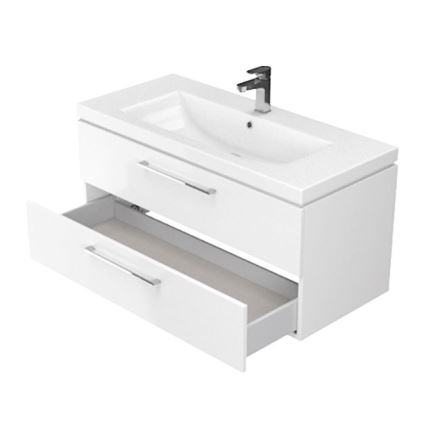 Cersanit S801-149-DSM - Mueble de baño suspendido con lavabo LARA 80x45 cm blanco