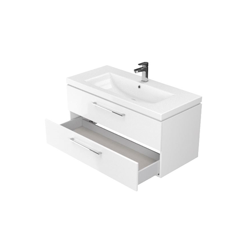 Cersanit S801-149-DSM - Mueble de baño suspendido con lavabo LARA 80x45 cm blanco
