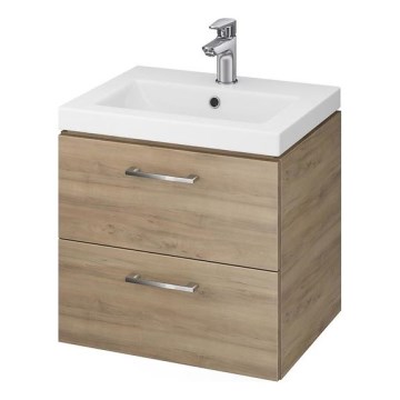 Cersanit S801-153-DSM - Armario de baño suspendido con un lavabo ELIS 46x50 cm nogal