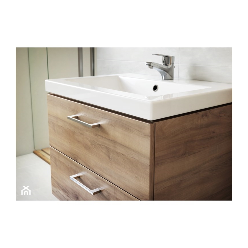 Cersanit S801-153-DSM - Armario de baño suspendido con un lavabo ELIS 46x50 cm nogal