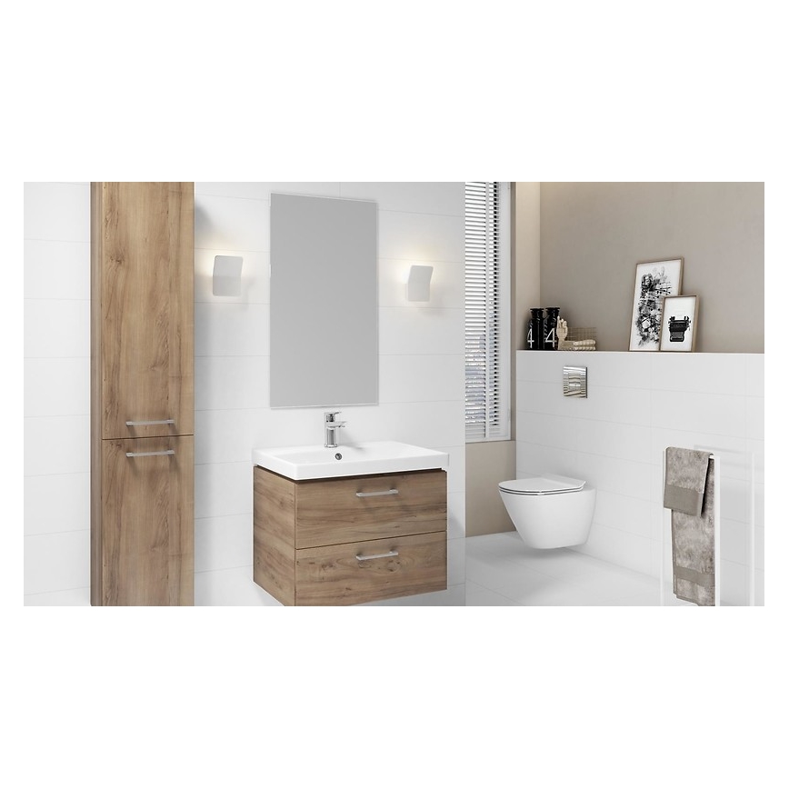 Cersanit S801-153-DSM - Armario de baño suspendido con un lavabo ELIS 46x50 cm nogal
