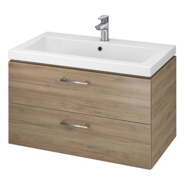 Cersanit S801-154-DSM - Armario de baño suspendido con un lavabo ELODY 46x80 cm nogal