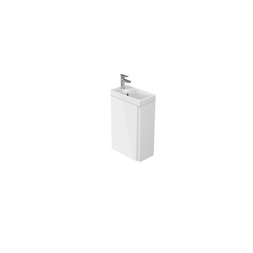 Cersanit S801-218-DSM - Mueble de baño suspendido con lavabo MODUO SLIM 40 cm blanco brillante