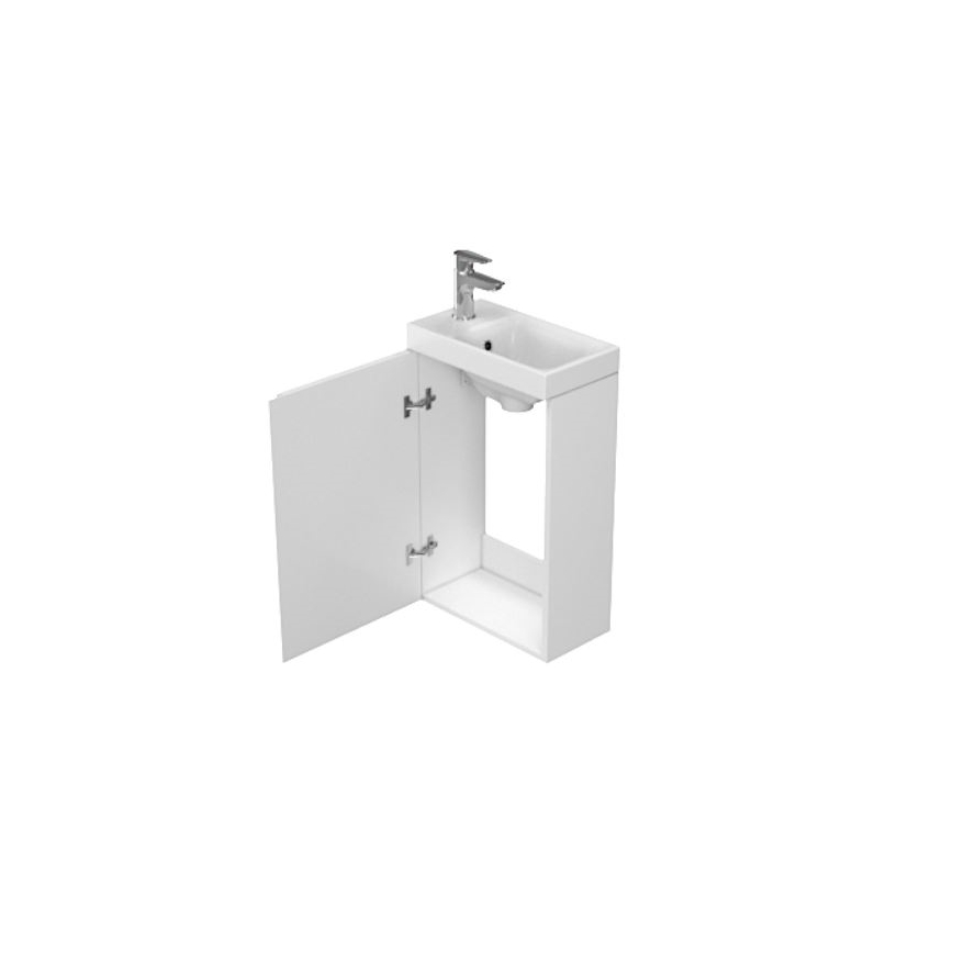 Cersanit S801-218-DSM - Mueble de baño suspendido con lavabo MODUO SLIM 40 cm blanco brillante