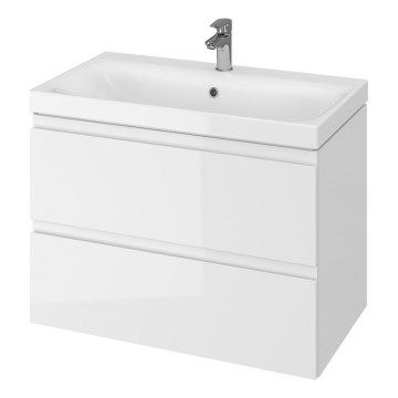 Cersanit S801-221-DSM - Armario de baño suspendido con un lavabo MEDDIE 62x80 cm blanco brillante