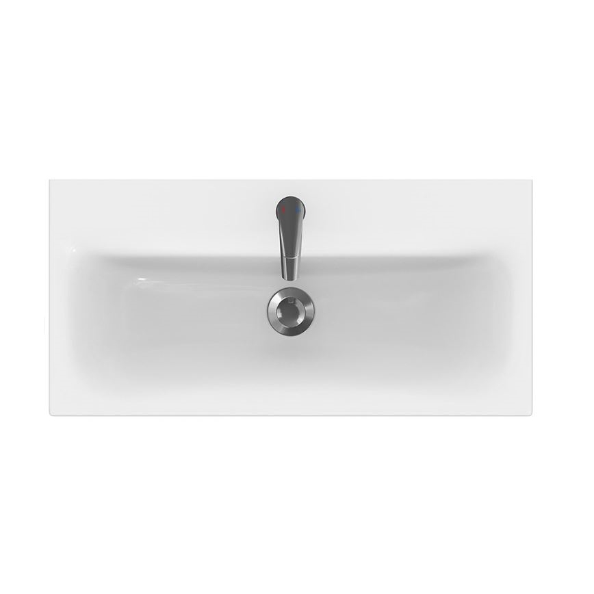 Cersanit S801-221-DSM - Mueble de baño suspendido con lavabo MEDDIE 62x80 cm blanco brillante