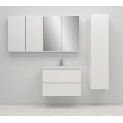 Cersanit S801-221-DSM - Mueble de baño suspendido con lavabo MODUO 80x45 cm blanco brillo