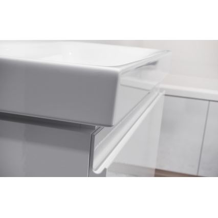 Cersanit S801-221-DSM - Mueble de baño suspendido con lavabo MODUO 80x45 cm blanco brillo