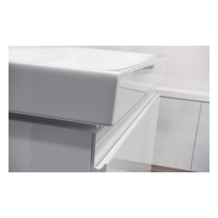 Cersanit S801-221-DSM - Mueble de baño suspendido con lavabo MODUO 80x45 cm blanco brillo