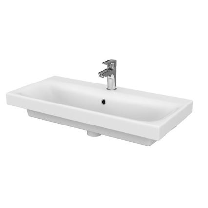 Cersanit S801-221-DSM - Mueble de baño suspendido con lavabo MODUO 80x45 cm blanco brillo