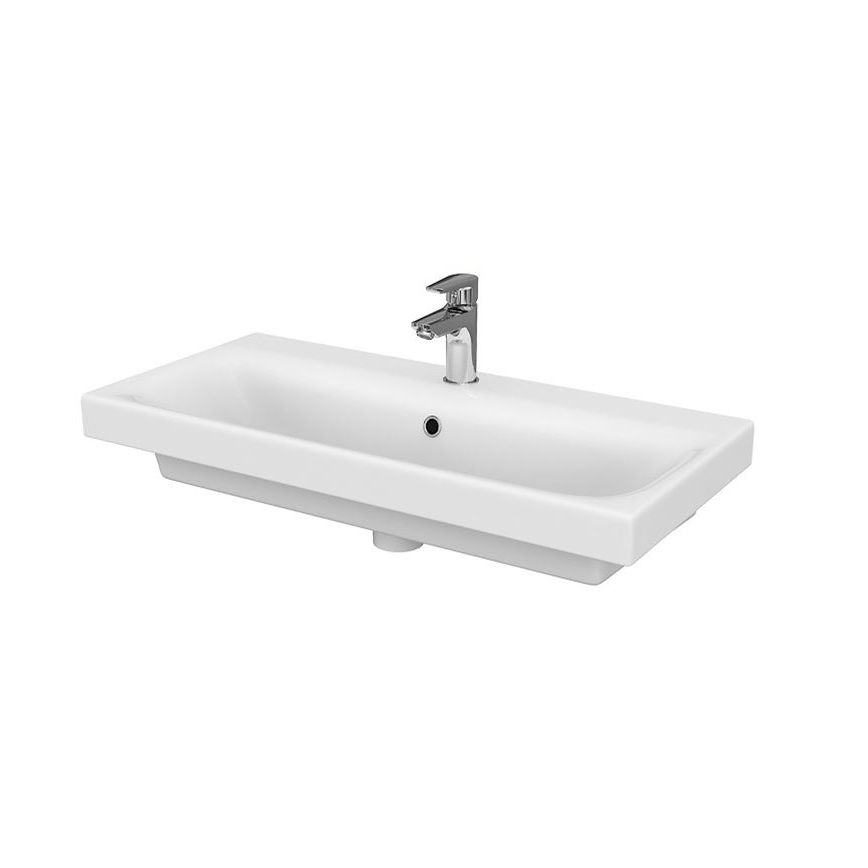 Cersanit S801-221-DSM - Mueble de baño suspendido con lavabo MODUO 80x45 cm blanco brillo