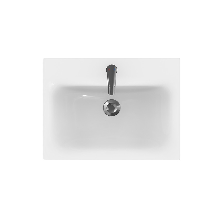 Cersanit S801-223-DSM - Armario de baño suspendido con un lavabo MEDDIE 62x60 cm blanco brillante