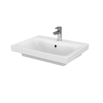 Cersanit S801-223-DSM - Mueble de baño suspendido con lavabo integrado MODUO 60x45 cm, acabado blanco brillante