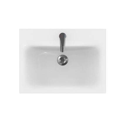 Cersanit S801-223-DSM - Mueble de baño suspendido con lavabo integrado MODUO 60x45 cm, acabado blanco brillante