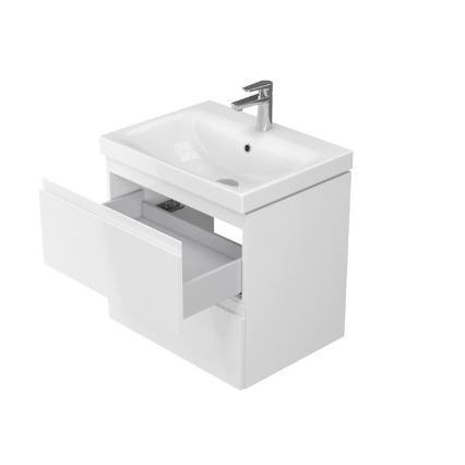 Cersanit S801-223-DSM - Mueble de baño suspendido con lavabo integrado MODUO 60x45 cm, acabado blanco brillante